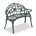 thumbnail image 6 of Tcbosik Cast Aluminum Patio Bench with Rose Pattern, Antique Green Finish, 2-Person Outdoor Garden Seating, Easy Assembly, 38.5"L x 16"W x 31"H, 6 of 9
