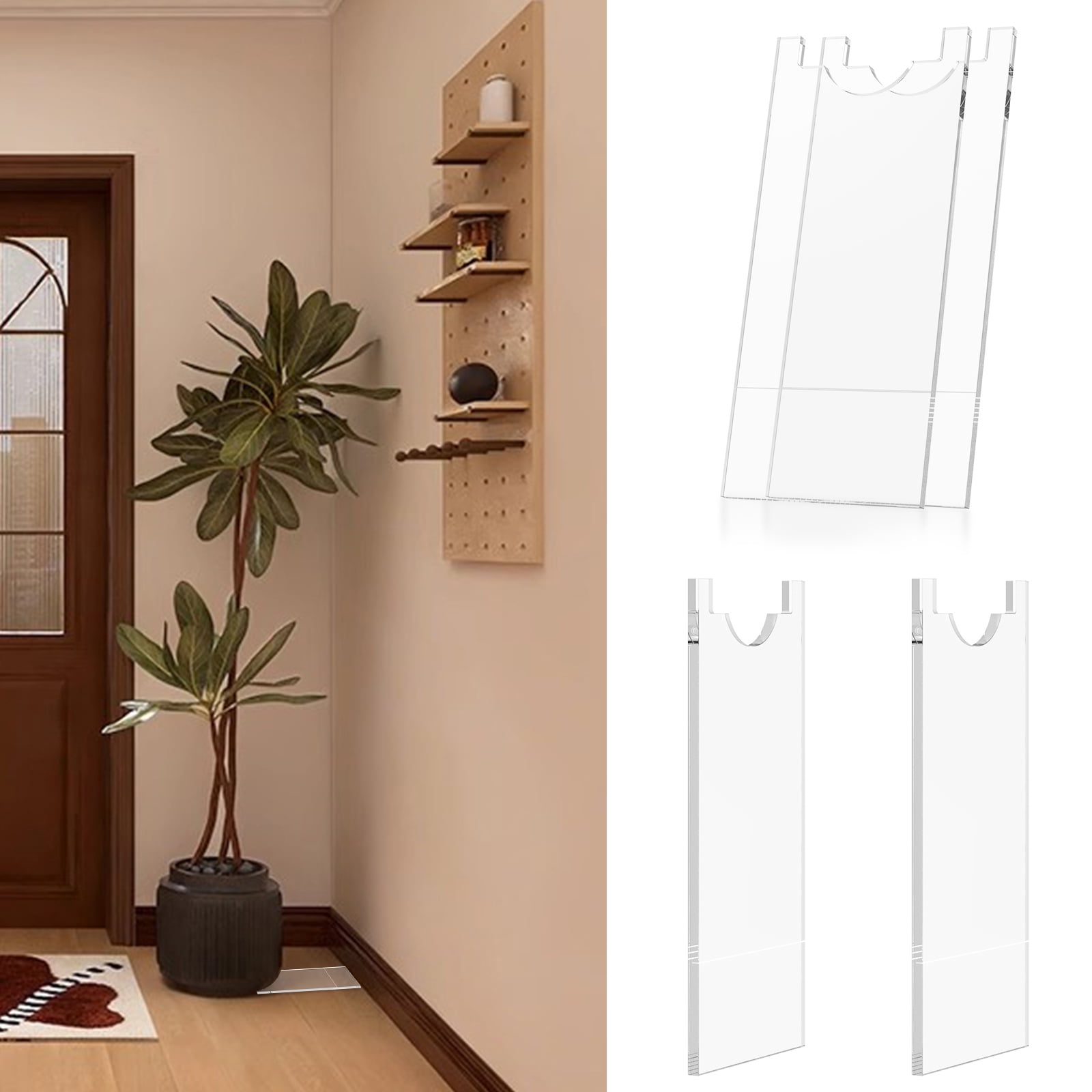 4Pcs Couch Wall Spacer Acrylic Transparent Anti Slip Couch and Bed Stopper Home Security Accessory Reduce Fire Risk from Heater Keep Space for Outlet