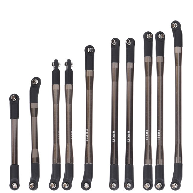 Varilla De Enlace RC De Metal, Varilla De Enlace RC Resistente Al Desgaste, Resistente Al Desgaste, Color Titanio + Metal Negro Para Accesorio RC Axial SCX10 II 90046 90047 1/10 RC OTVIAP RC Car Link Rod