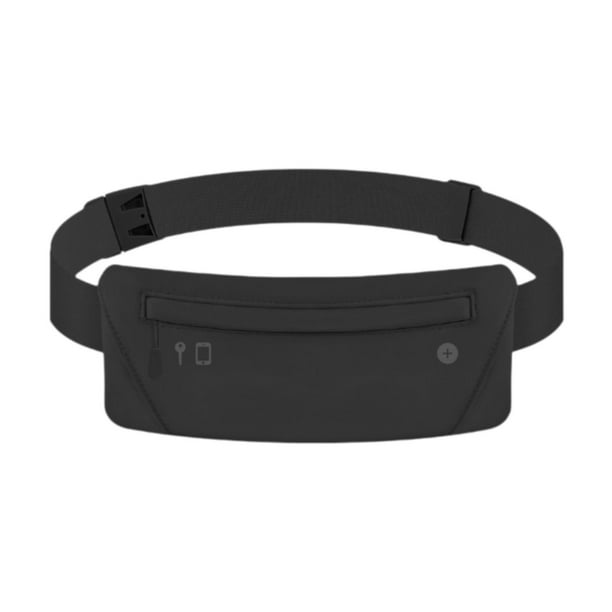 Riñonera para correr, cinturón elástico ajustable para mujeres y hombres, riñonera para correr Negro