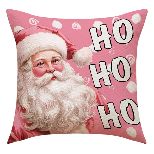 Funda de almohada navideña de 45CM, cubierta de cojín con dibujos animados de Papá Noel, muñeco de nieve, árbol de Navidad, decoración del hogar, 2024 poliéster