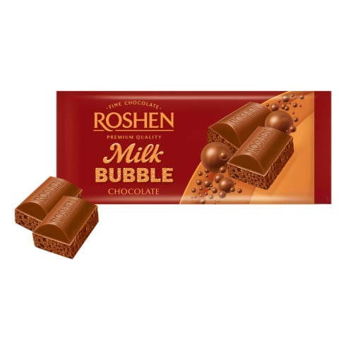 Roshen "Aerated" Fine Milk Chocolate Bar, Kosher and Halal (2.81 oz/80