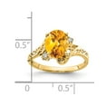 thumbnail image 2 of Primal Gold 14 Karat Yellow Gold 9x7mm Oval Citrine and AAA Diamond Ring, 2 of 3