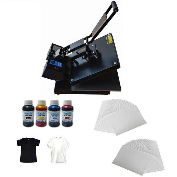 INTSUPERMAI Flat Heat Press Machine 15x15in T-shirt Transfer Sublimation with Transfer Paper Inks T-shirt Kit