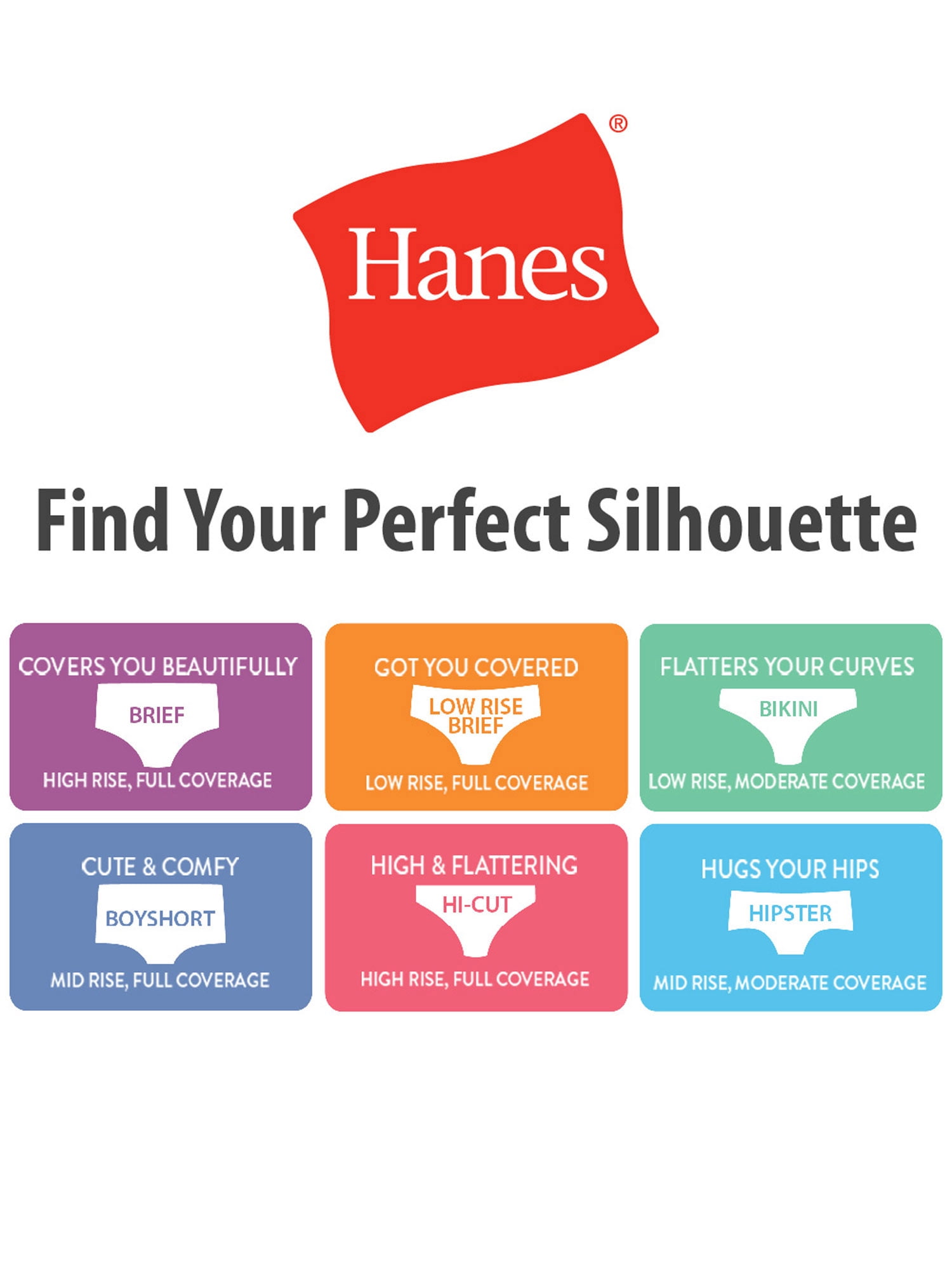 Women's underwear size chart hanes Clearance
