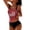 Watermelon Red, variant on Women’s Two Piece Tankini Swimsuit with Printed Flag Graphic Racerback Top and Classic Bikini Bottoms Swimwear Set