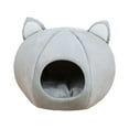 thumbnail image 2 of Lindo nido para gatos, casa para mascotas, cálida, suave y acogedora con cojín lavable extraíble, tienda para mascotas, cama tipo cueva, cama nido , gris M, 2 of 8