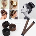 thumbnail image 4 of Vogacara 3 piezas de línea de cabello Artificial para mujeres, fabricante de moños para el cabello, portátil, flexible, para niñas, damas, baile, Cuidado del cabello Vogacara CE015016-00B, 4 of 6