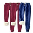 thumbnail image 2 of CFLVAEK 3 Pack Women's Fleece Lined Sweatpants Plus Size Drawstring High Waisted Sweat Pants Warm Winter Cinch Bottom Workout Pant with Pockets Blue L, 2 of 6