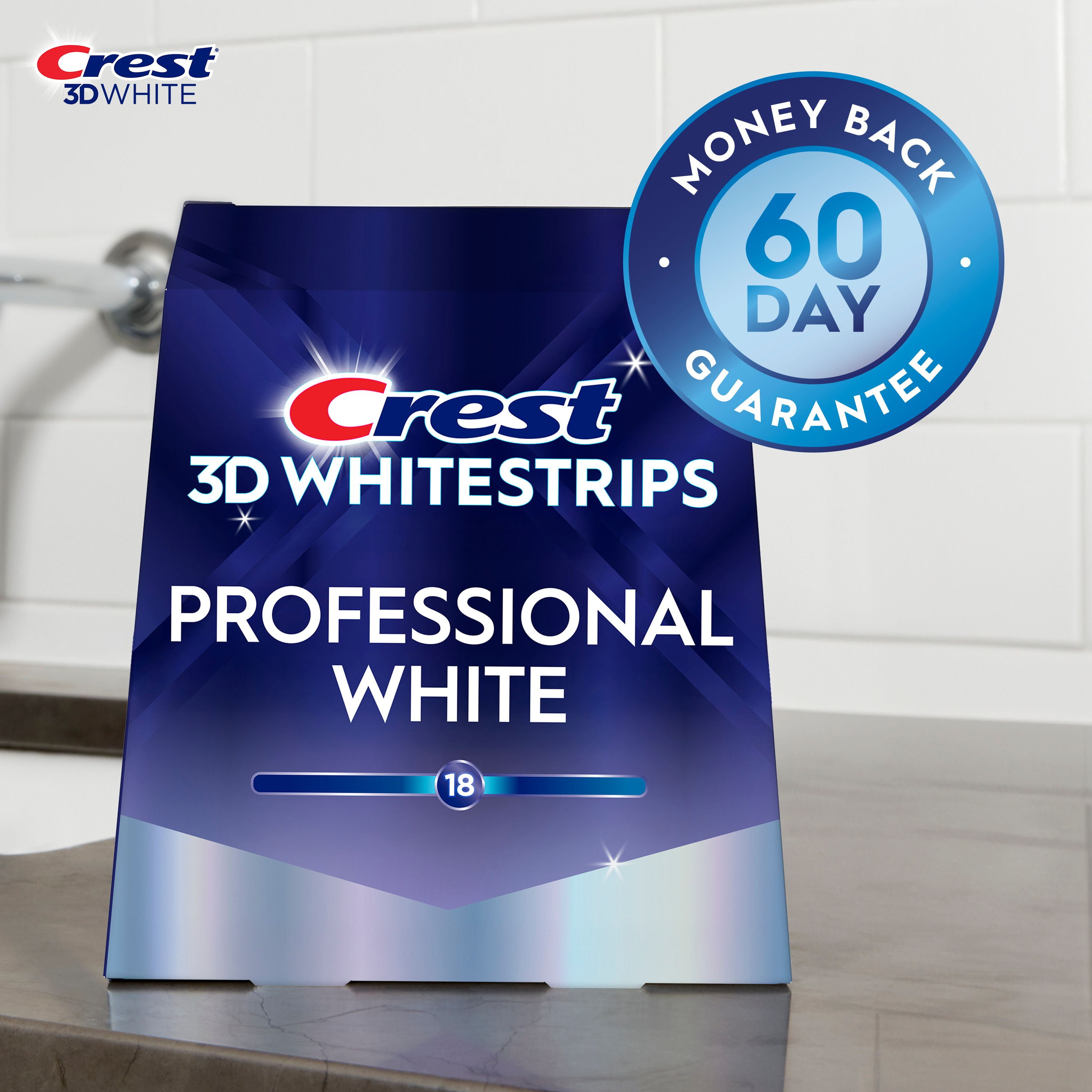 Crest 3D Whitestrips Professional Effects At-home Teeth Whitening Kit, 20 Treatments,12 Levels Whiter, 20 Treatments
