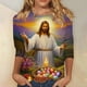 thumbnail image 1 of TaTaai Women Fashion Easter Print Crew Neck 3/4 Sleeve Pullover Top Casual T-Shirt Ladies Spring Daily Leisure Wear Lightweight Soft Non-See-Through No Fading Breathable Top Gift, 1 of 5