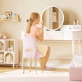 thumbnail image 3 of Small Vanity Stool Chair with Storage and Folding , 13.4" x 15" x 30" Square Faux  Soft Ottoman, 4   with Anti-Slip , Furry Padded Seat for , ,, 3 of 7