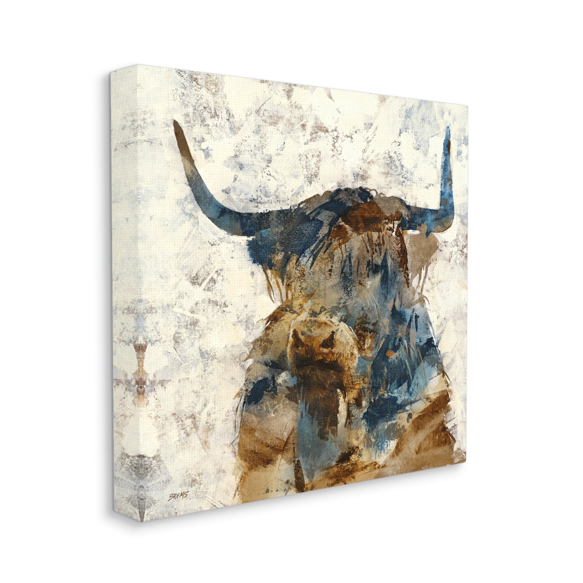 Stupell Industries Abstract Cattle Horns Collaged Silhouette Blocked Shapes Painting Gallery Wrapped Canvas Print Wall Art, Design by Scott Brems