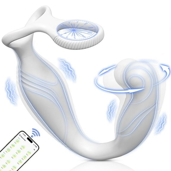 Xbonp Prostate Massager Anal Vibrator for Men, Anal Toys with 9 Vibrating & 9 Rotation Settings