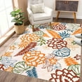 thumbnail image 2 of Haperlare Area Rug Floral Rug Washable Bohemian Living Room Bedroom Rug Non-Shedding Indoor Carpet, 9' x 12' Beige Orange, 2 of 7