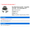 thumbnail image 2 of Rear Wheel Hub Assembly - Compatible with 2006 - 2019 Volkswagen GTI 2007 2008 2009 2010 2011 2012 2013 2014 2015 2016 2017 2018, 2 of 2