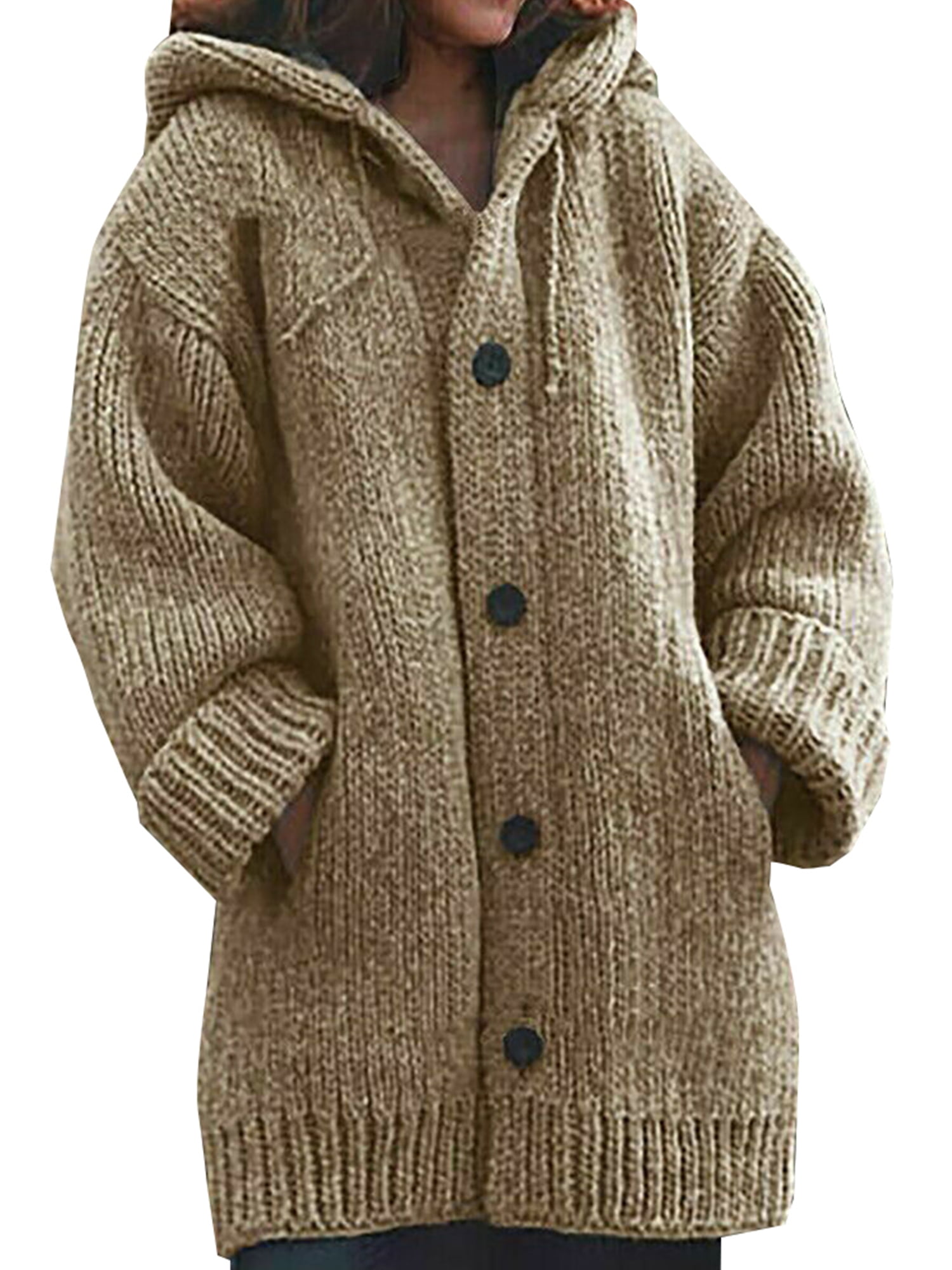 Winter Knitted Hooded Sweater Jacket 