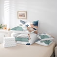 thumbnail image 6 of Homewish Botanical Flowers Leaves 7 Pieces Bedding Comforter Set For Children Teens Adults,Abstract Minimalist Stripes Full Bedding Set Lightweight,Vintage Aesthetic Fitted Sheet Flat Sheet, 6 of 8