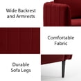 thumbnail image 3 of SZLIZCCC Modern Velvet Accent Chair, Single Sofa Chairs Armchair with Square Arm, Upholstered Accent Chairs for Living Room Red, 3 of 8