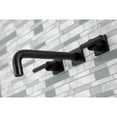 thumbnail image 3 of Kingston Brass KS6020CML Manhattan Two-Handle Wall Mount Roman Tub Faucet, Matte Black, 3 of 7