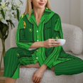 thumbnail image 6 of Fuzoiu St Patrick's day Print Women's Long-Sleeved Pajama,Lounge Button Down Nightwear,Womens Notch Collar Pajama Set-XX-Large, 6 of 7