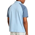 thumbnail image 5 of Domuza Quarter Zip Up Shirts for Men Lightweight Mock Neck Sweatshirt Casual Short Sleeve Color Block Athletic Shirt Sky Blue 3XL, 5 of 5