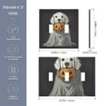 thumbnail image 2 of Yayeee Toggle Light Switch Wall Plate 2-Gang 4.56"x4.48" Decorative Outlet Cover, White Halloween Dog, 2 of 7