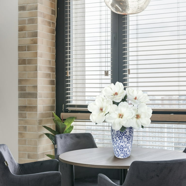 Mainstays 19-inch Artificial Silk White Magnolia Bush Indoor Decor