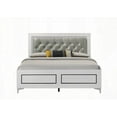 thumbnail image 5 of Grey and White Queen Bed with LED Light Padded Headboard - 12 Slats for Mattress Support, 5 of 9