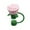 PK1, variant on Valentine's Day Silicone Straw Cover Reusable Rose Flower Straw Topper Elegant Cup Accessory for Women