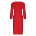 thumbnail image 4 of Mrat Women's Bodycon Pencil Dress Office Stretchy Dress Modest Business Work Suiting Dresses S-32 Red-a L, 4 of 7