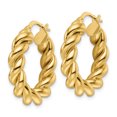 thumbnail image 2 of 14ky Polished 5.3mm Hollow Twisted Round Hoop Earrings, 2 of 4