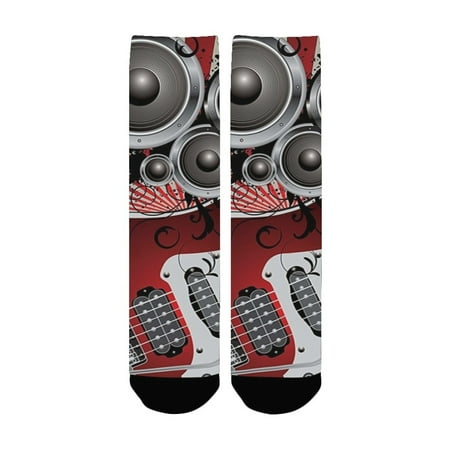 

Music Decor For Fathers Day Music Old Fashion Speaker Loudspeaker Picture Sunburst Striped Backgroun Women s Custom Socks (Made In USA)