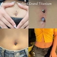thumbnail image 2 of G23 Titanium Belly Button Rings Cubic Zircon Opal Hypoallergenic Threaded 14G Diamond Navel Body Piercing Jewelry Birthstone for Women, 2 of 6
