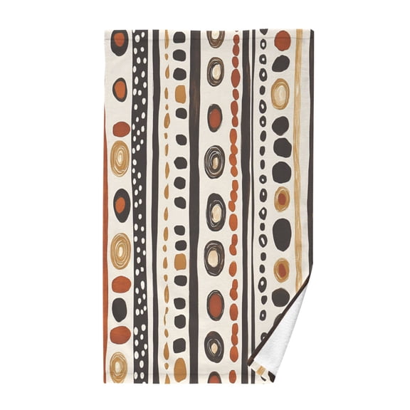 Yayeee 100% Cotton Hand Towels for Bathroom 16" x 28" Soft Absorbent Kitchen Towel, Black Abstract Dots