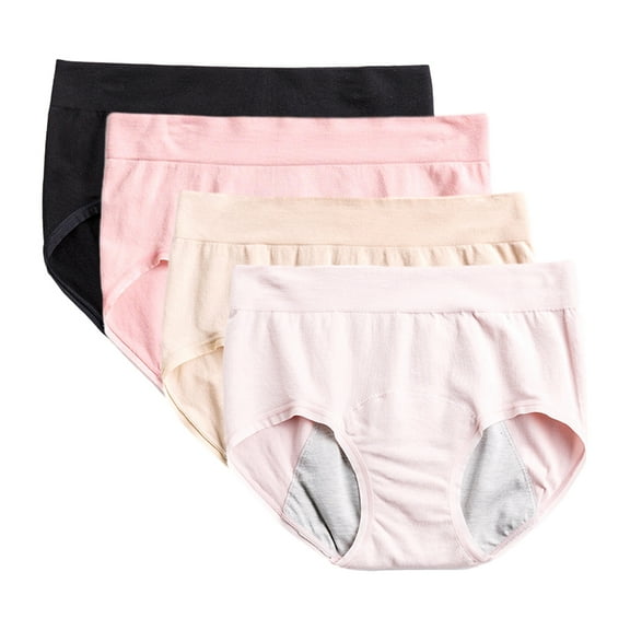 Teen Girls Period Underwear Cotton Leakproof Menstrual Panties 4 Pack