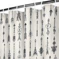 thumbnail image 4 of Small Stall Narrow Shower Curtain 36"W x 72"L – Tropical Bohemian Leaves, Mid-Century Abstract Boho Botanical Bathroom Decor, Vintage Floral Palm Leaf Pattern, Rustic Tribal Folk Style, 4 of 5