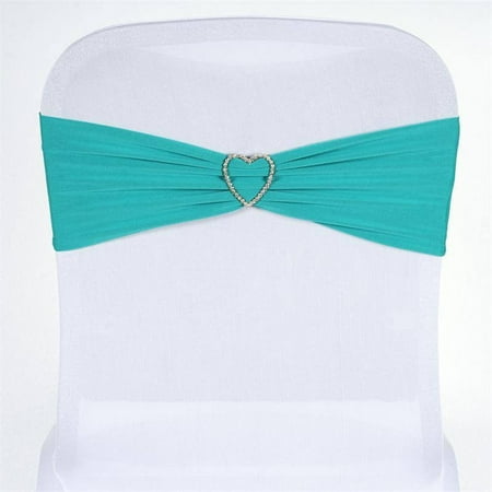 

Efavormart 5pcs Turquoise Spandex Chair Sash Elastic Band Sashes Fitted chair tie for wedding Event Banquet Decor