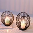 thumbnail image 3 of mdesiwst Metal Wire Cage Pillar Candle Holder Vintage Hollow Out Tea Light Holder for Fireplace Mantel Table Centerpiece, 3 of 8