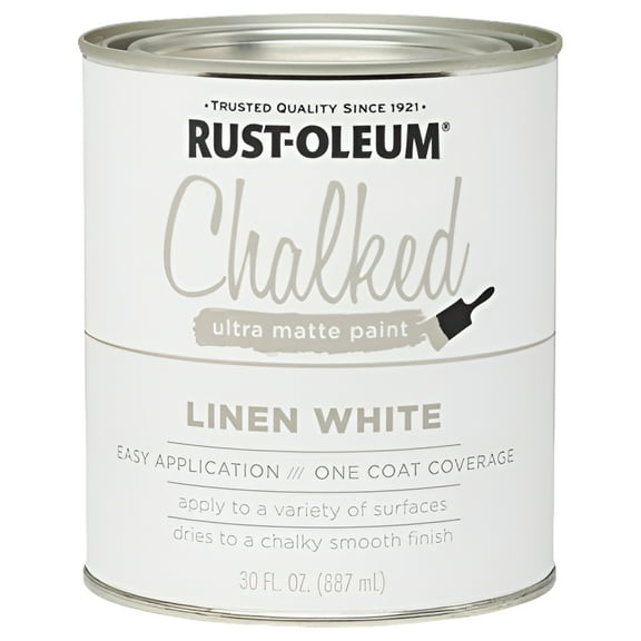 Rust-Oleum 285140 Ultra Matte Interior Chalked Paint, 30oz Can, Linen White