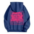 thumbnail image 5 of COMVALUE Puff Hoodie for Women, Cute Palm Pink Graphic Pullover Sweatshirt (Navy, XXL), 5 of 6