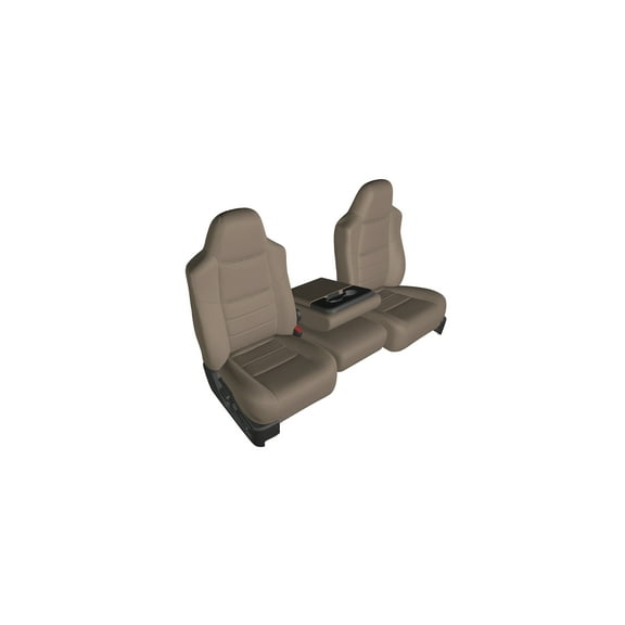 F58 2002-2010 Ford F250-F550 Super Duty Front 40/20/40 Split Bench Seat with Molded Headrests and Opening Center Console in Tan Velour