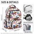 thumbnail image 5 of FUIALDOLG Waterproof Backpack for School Elementary School, Polyester Multi Pocket Bookbag, Horse Racing American Flag Pattern, 5 of 10