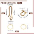 thumbnail image 2 of 1pc Solid Brass U Key Loop Hook 2.3" Keychain Holder Keychain Belt Pocket Clip Slide with 2 Detachable 1 Inch Keyrings for Men Women Home Car Key Whistle ID Card Organize for making, 2 of 6
