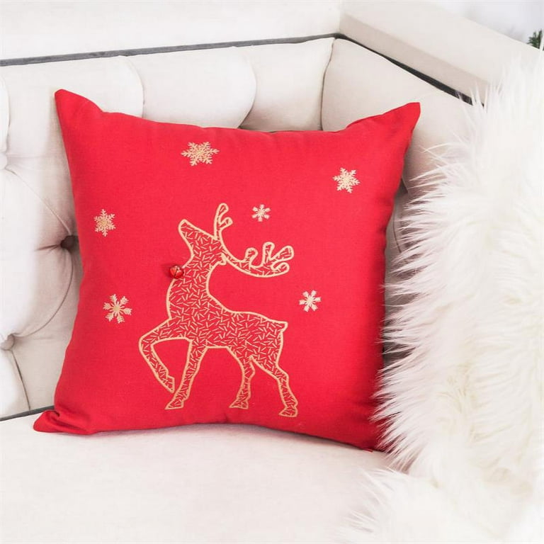 Homey Cozy Christmas Reindeer Throw Pillow Cover & Insert