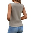 thumbnail image 5 of Sleeveless Sweater Women's Fashion Casual Loose Spring Summer Waistcoat V Neck Button Knit Vest, 5 of 6