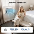 thumbnail image 5 of SIMZLIFE 5,000 BTU Window Air Conditioner, Cools Up To 150 Sq Ft, Knob,2 Cooling Modes,Without Remote Control, White, 5 of 10