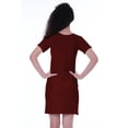 thumbnail image 4 of Moomaya Summer Fit Short Sleeve Plain Jersey Dress Basic Casual Short Tshirt Dresses-D5, 4 of 7