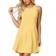 thumbnail image 4 of Lenpel Womens Summer Tank Dresses Trendy Striped Crew Neck Sleeveless Mini Dresses with Pockets Casual Loose Sundresses, 4 of 7