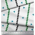 thumbnail image 2 of Soimoi Blue Rayon Crepe Fabric Geometric Triangle & Jamdani Printed Fabric 1 Yard 46 Inch Wide, 2 of 2